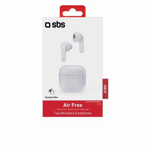 SBS Mobile наушники TWS Air Free, Bluetooth 5.0, белые