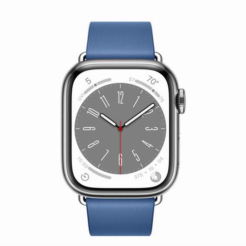 Apple Watch Series 8 - Silver Stainless Steel 41 мм, ремешок Modern Buckle, цвет Azure