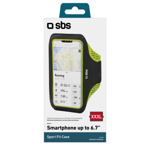 SBS Mobile Спортивный чехол на руку для смартфона до 6.7 ", черно-зеленый