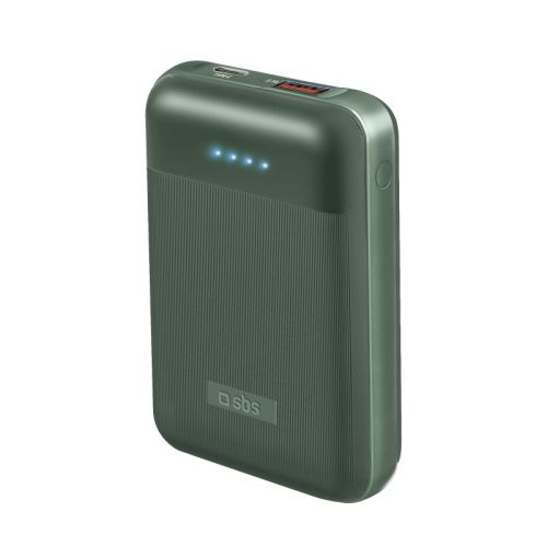 SBS Mobile Аккумулятор 10.000 mAh 1 USB + 1 Type-C, PD 20W, зеленый