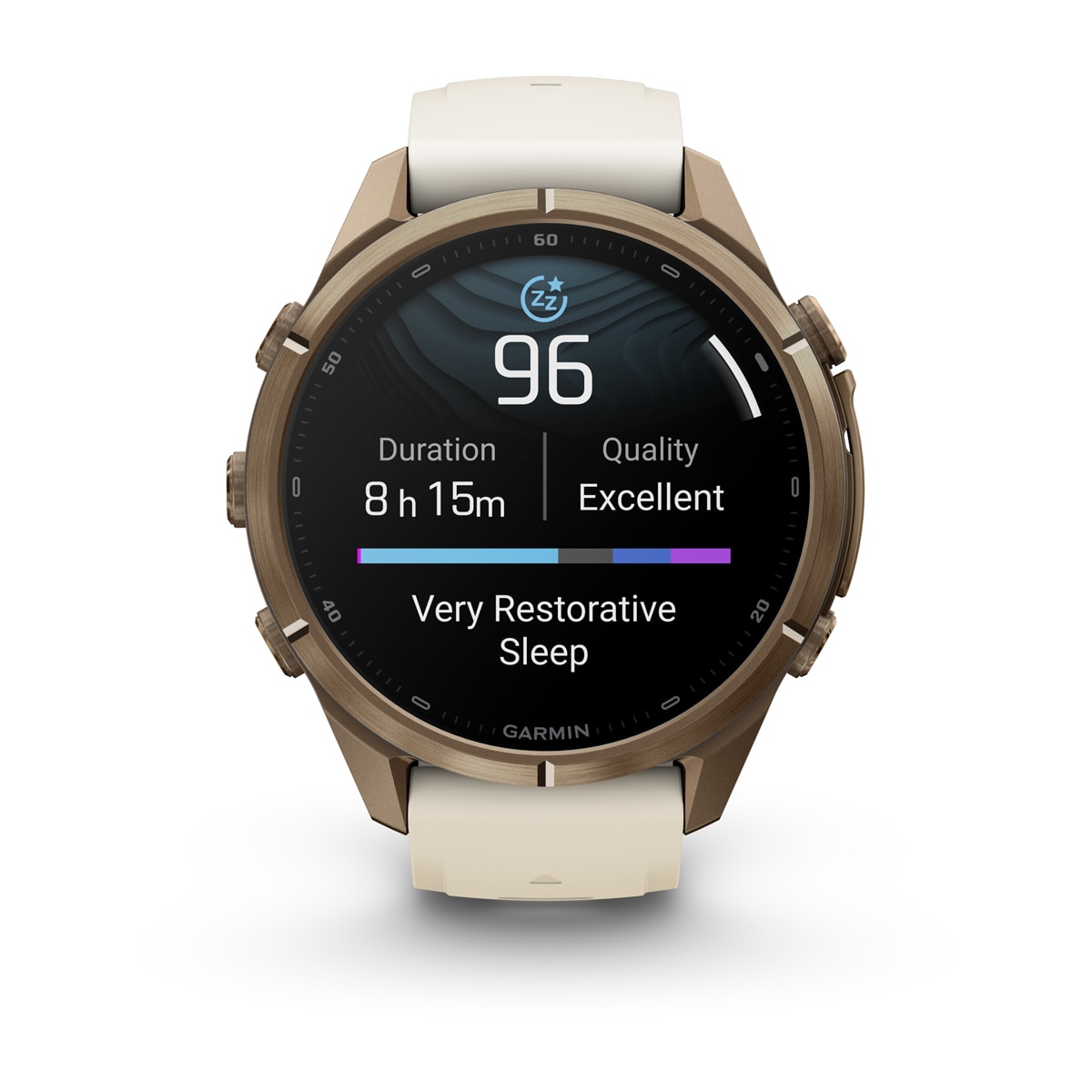 fenix 9 Pro - 43 мм, титановый цвета "осеннее золото", кремово-серый силиконовый ремешок №422