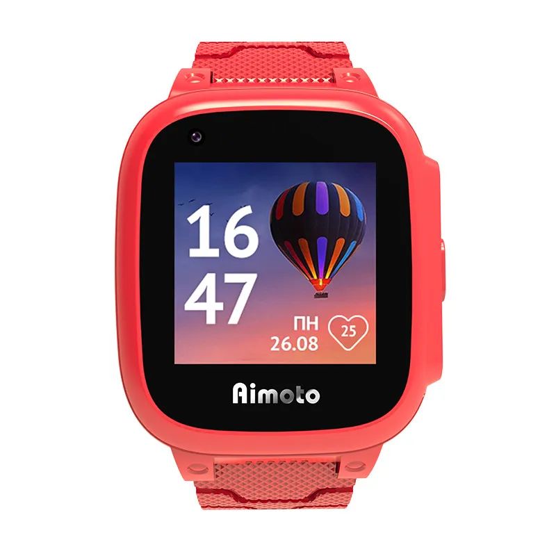 Aimoto Integra 4G, детские умные часы, датчик температуры тела, видеозвонок, GPS (красные) №422