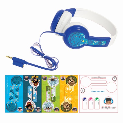 Onanoff детские проводные наушники BuddyPhones Discover, синие