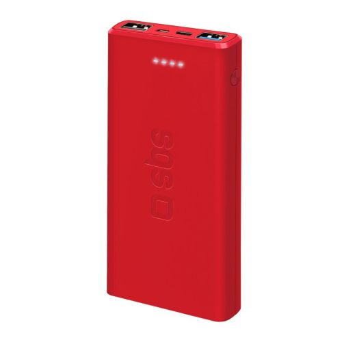 SBS Mobile Аккумулятор 10,000 мАч, 2 USB 2.1 A, красный