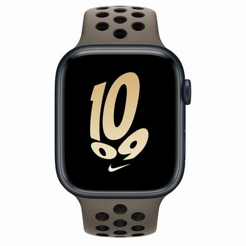 Apple Watch Series 8 - Midnight Aluminium 45 мм, ремешок Nike Sport Band Olive Grey №422