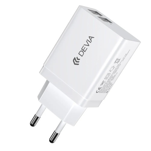Devia Сетевое зарядное устройство Smart Series 2 USB Charger, USB, 12 Вт, белое