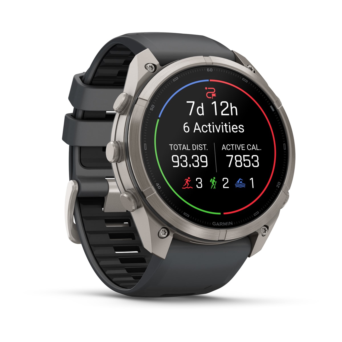 fenix 9 Pro - 51 мм, титановый, черный силиконовый ремешок №422 fenix 9 Pro - 51 мм, титановый, черный силиконовый ремешок №422