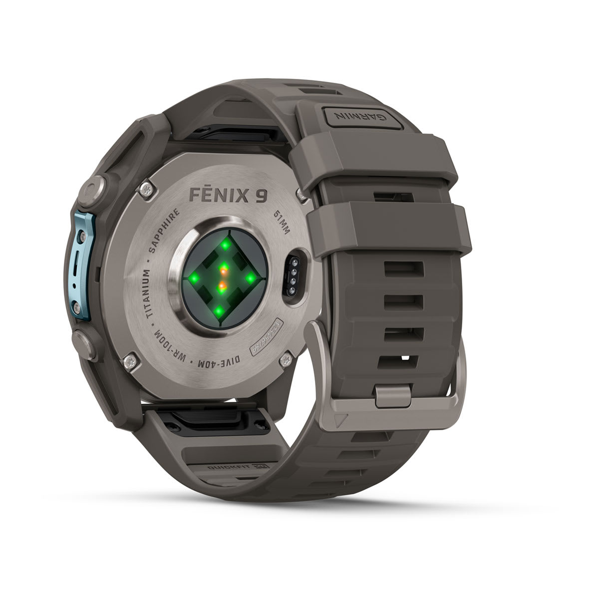 fenix 9 - 51 мм, титановый, пепельно-серый силиконовый ремешок №422