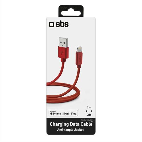 SBS Mobile Кабель Lightning USB Polo Collection 1 м, красный