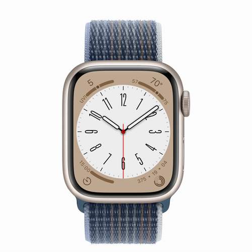 Apple Watch Series 8 - Starlight Aluminium 41 мм, ремешок Sport Loop Storm Blue