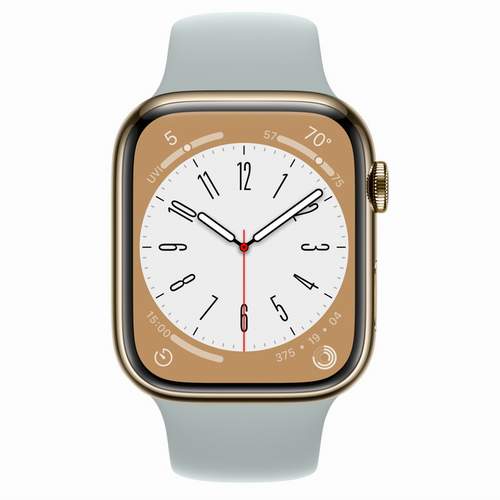 Apple Watch Series 8 - Gold Stainless Steel 45 мм, ремешок Sport Band, цвет Succulent