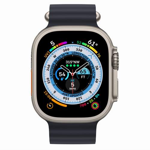 Apple Watch Ultra 49 мм - титановый, Ocean Band, полночно-серый