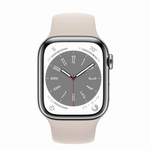 Apple Watch Series 8 - Silver Stainless Steel 41 мм, ремешок Sport Band, цвет Starlight