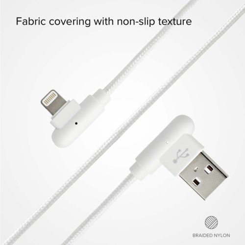 SBS Mobile Кабель Lightning USB под углом 90°, металлический разъем, 1 м, белый