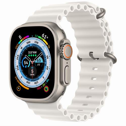 Apple Watch Ultra 49 мм - титановый, Ocean Band, белый