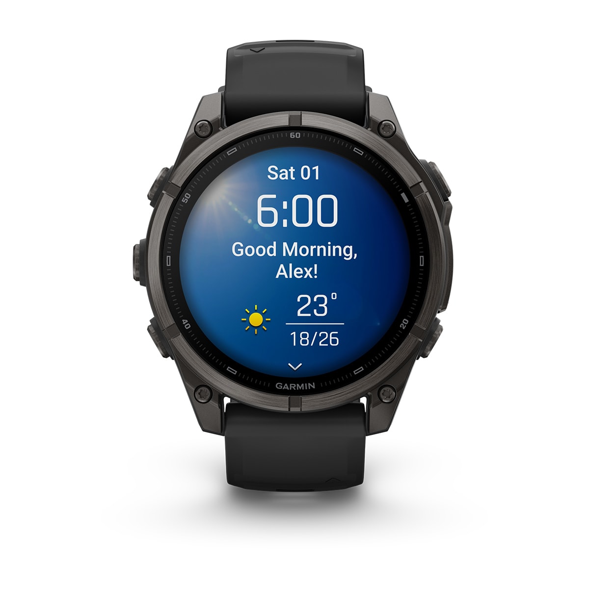 fenix 9 - 47 мм, титановый, угольно-серый DLC, черный силиконовый ремешок №422