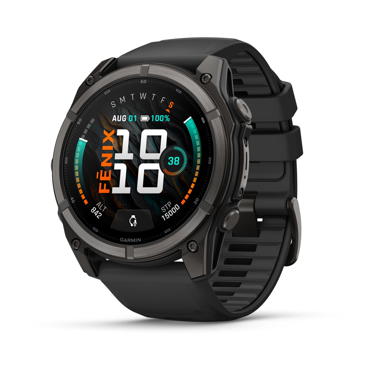 fenix 9 - 51 мм, титановый, угольно-серый DLC, черный силиконовый ремешок №422 fenix 9 - 51 мм, титановый, угольно-серый DLC, черный силиконовый ремешок №422