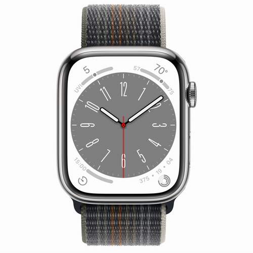 Apple Watch Series 8 - Silver Stainless Steel 45 мм, ремешок Sport Loop, цвет Midnight