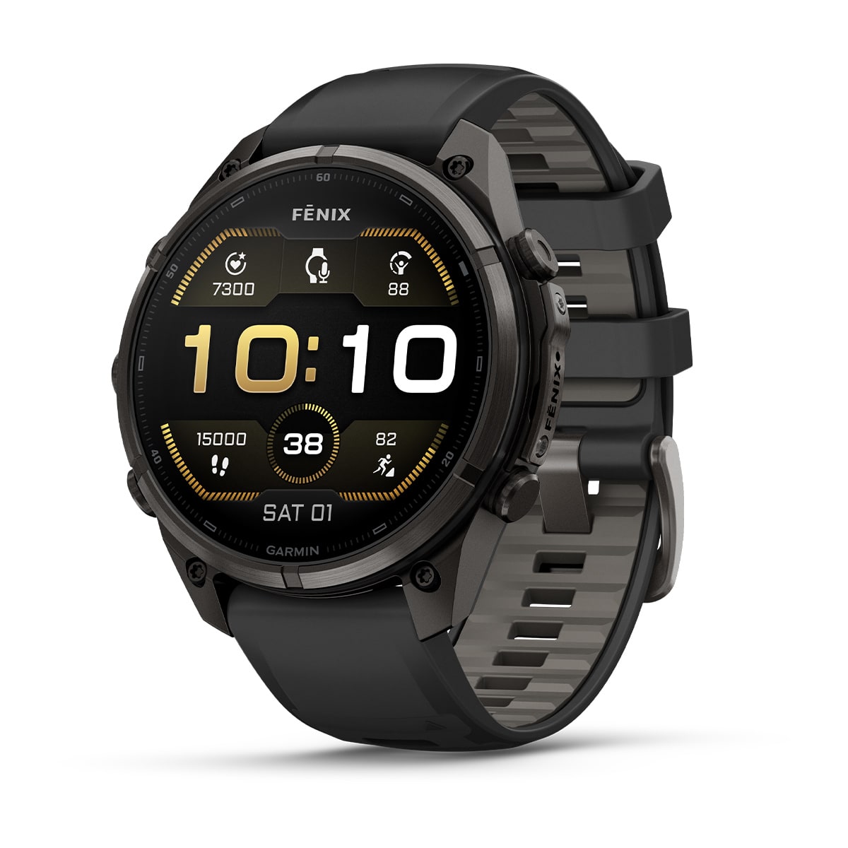 fenix 9 Pro - 47 мм, титановый, угольно-серый DLC, черно-серый силиконовый ремешок №422 fenix 9 Pro - 47 мм, титановый, угольно-серый DLC, черно-серый силиконовый ремешок №422