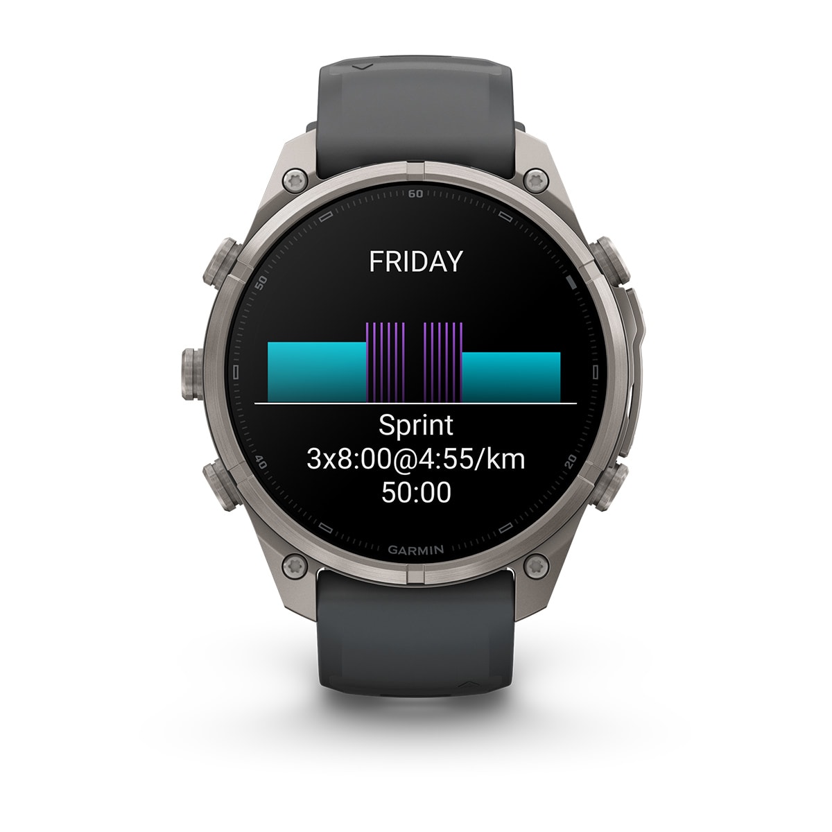 fenix 9 Pro - 47 мм, титановый, черный силиконовый ремешок №422