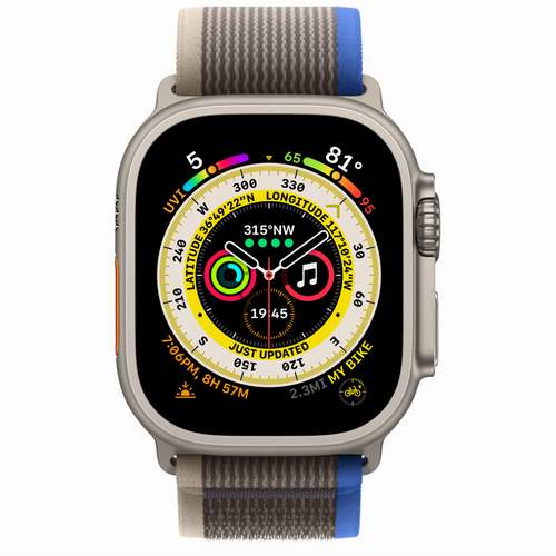 Apple Watch Ultra 49 мм - титановый, Trail Loop, синий-серый