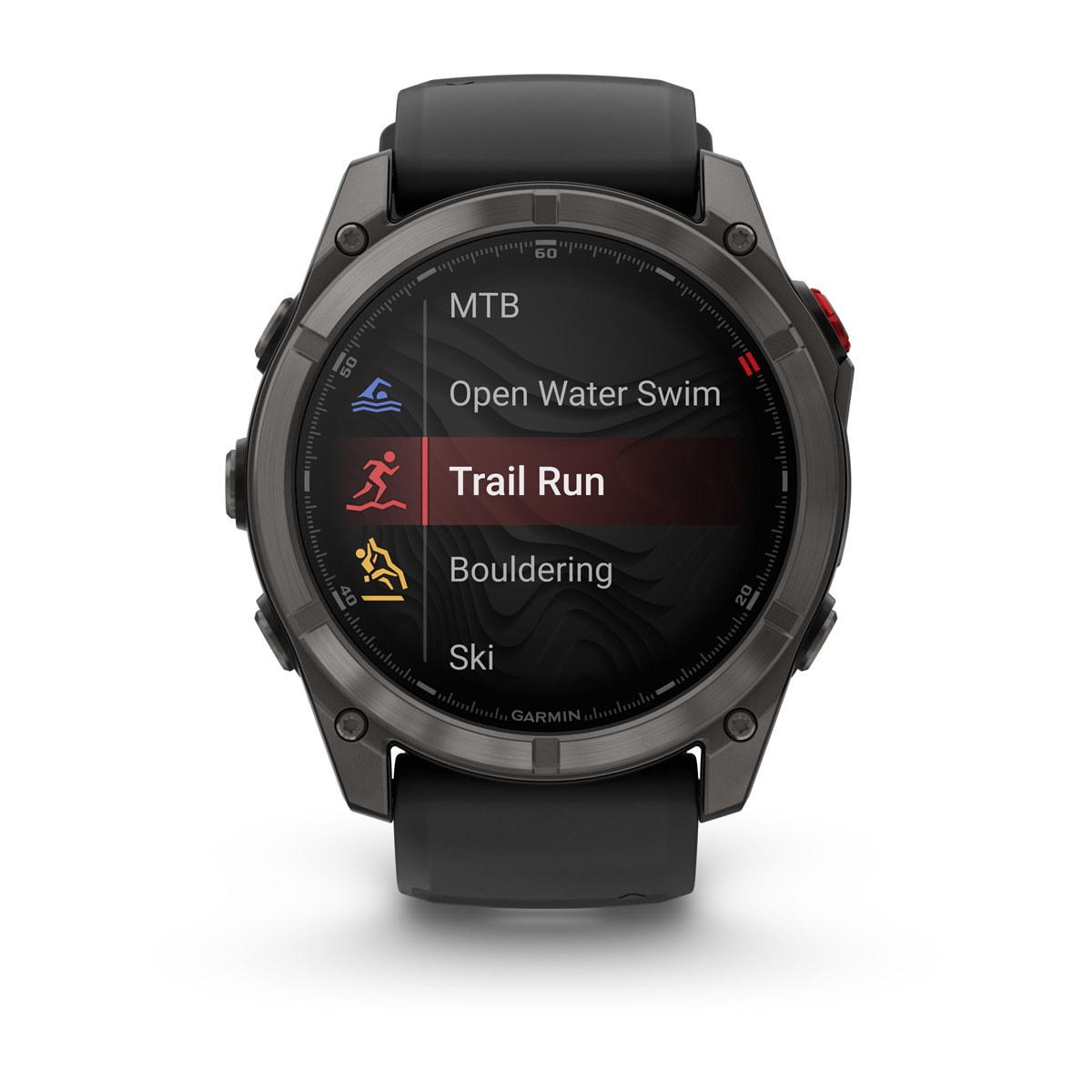 fenix 8 Pro - 51 мм, AMOLED, Sapphire, DLC, угольно-серый, черный силиконовый ремешок №422 fenix 8 Pro - 51 мм, AMOLED, Sapphire, DLC, угольно-серый, черный силиконовый ремешок №422