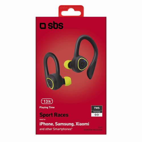 SBS Mobile наушники TWS Sport Races, Bluetooth 5.0, черные