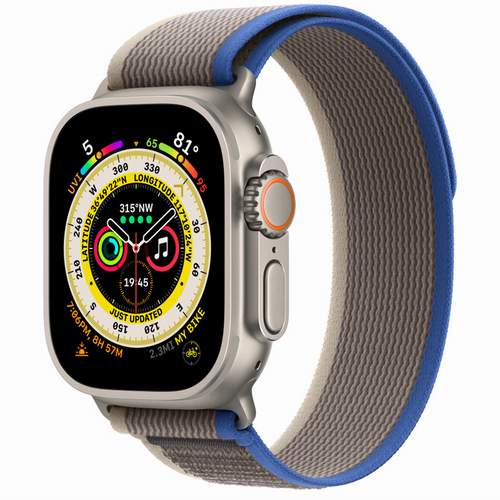 Apple Watch Ultra 49 мм - титановый, Trail Loop, синий-серый