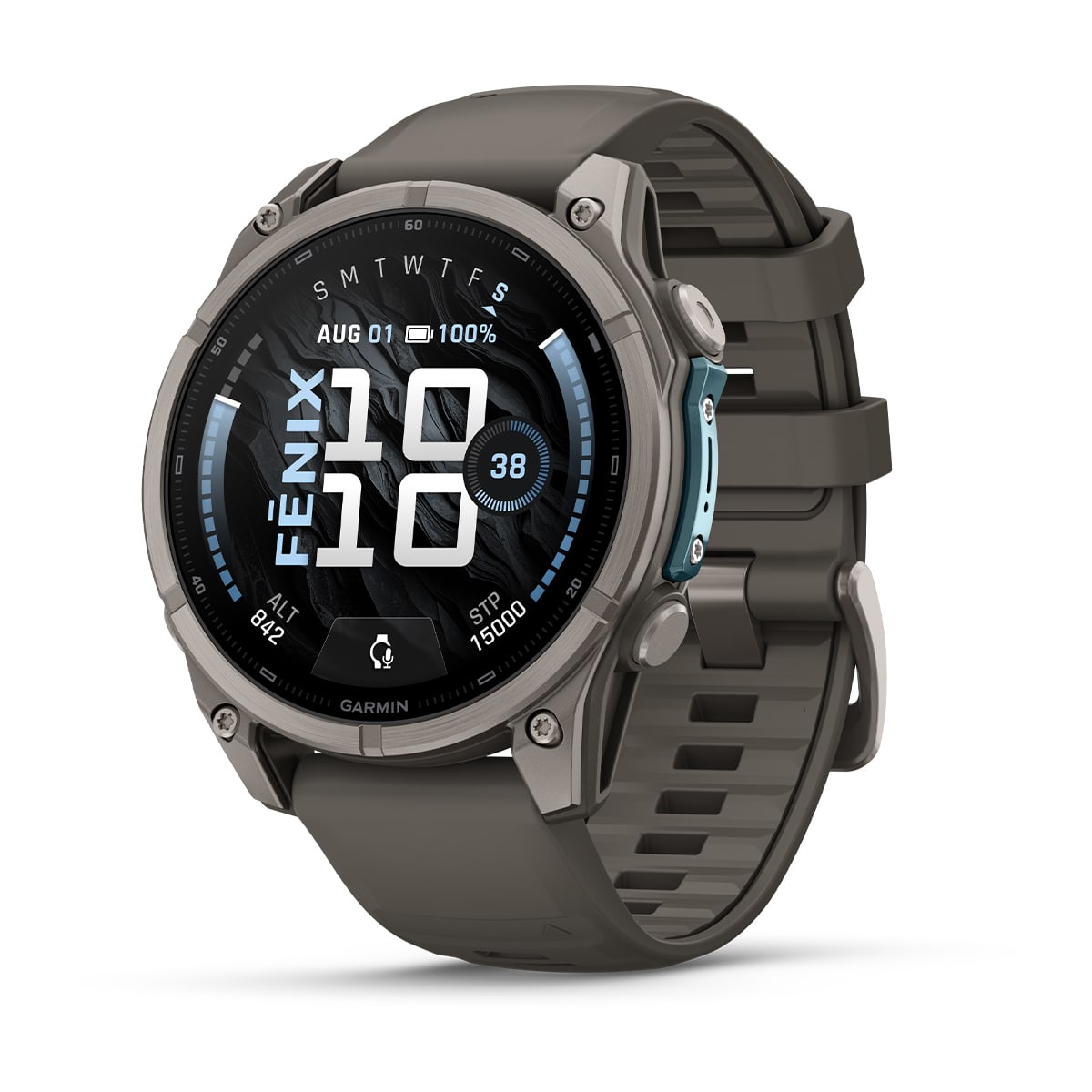 fenix 9 - 47 мм, титановый, пепельно-серый силиконовый ремешок №422 fenix 9 - 47 мм, титановый, пепельно-серый силиконовый ремешок №422