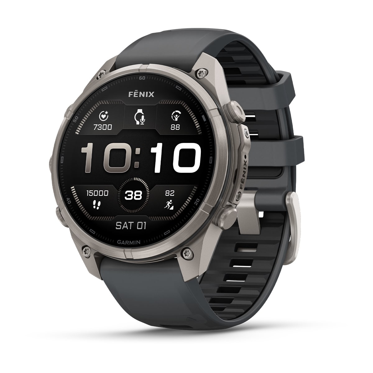 fenix 9 Pro - 47 мм, титановый, черный силиконовый ремешок №422