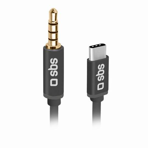 SBS переходник Type-C - аудио-джек 3.5 мм, кабель, 1 м, черный
