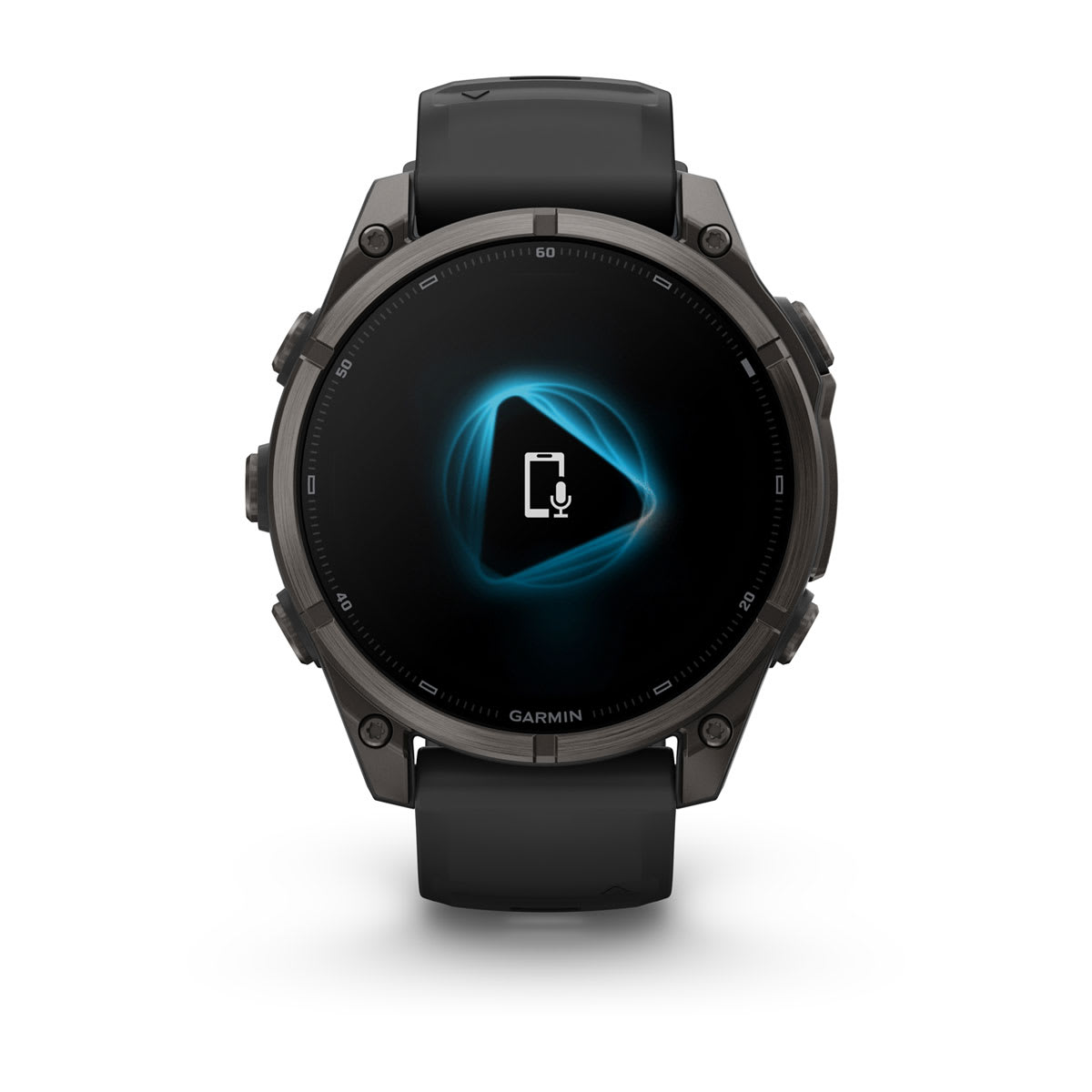 fenix 9 - 47 мм, титановый, угольно-серый DLC, черный силиконовый ремешок №422