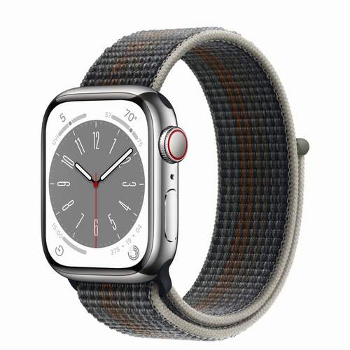 Apple Watch Series 8 - Silver Stainless Steel 41 мм, ремешок Sport Loop, цвет Midnight №422