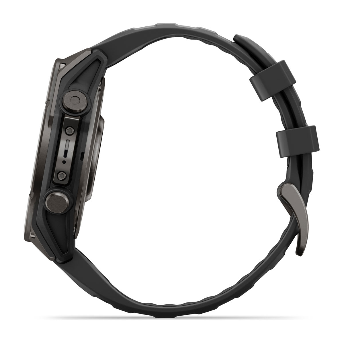 fenix 9 - 47 мм, титановый, угольно-серый DLC, черный силиконовый ремешок №422