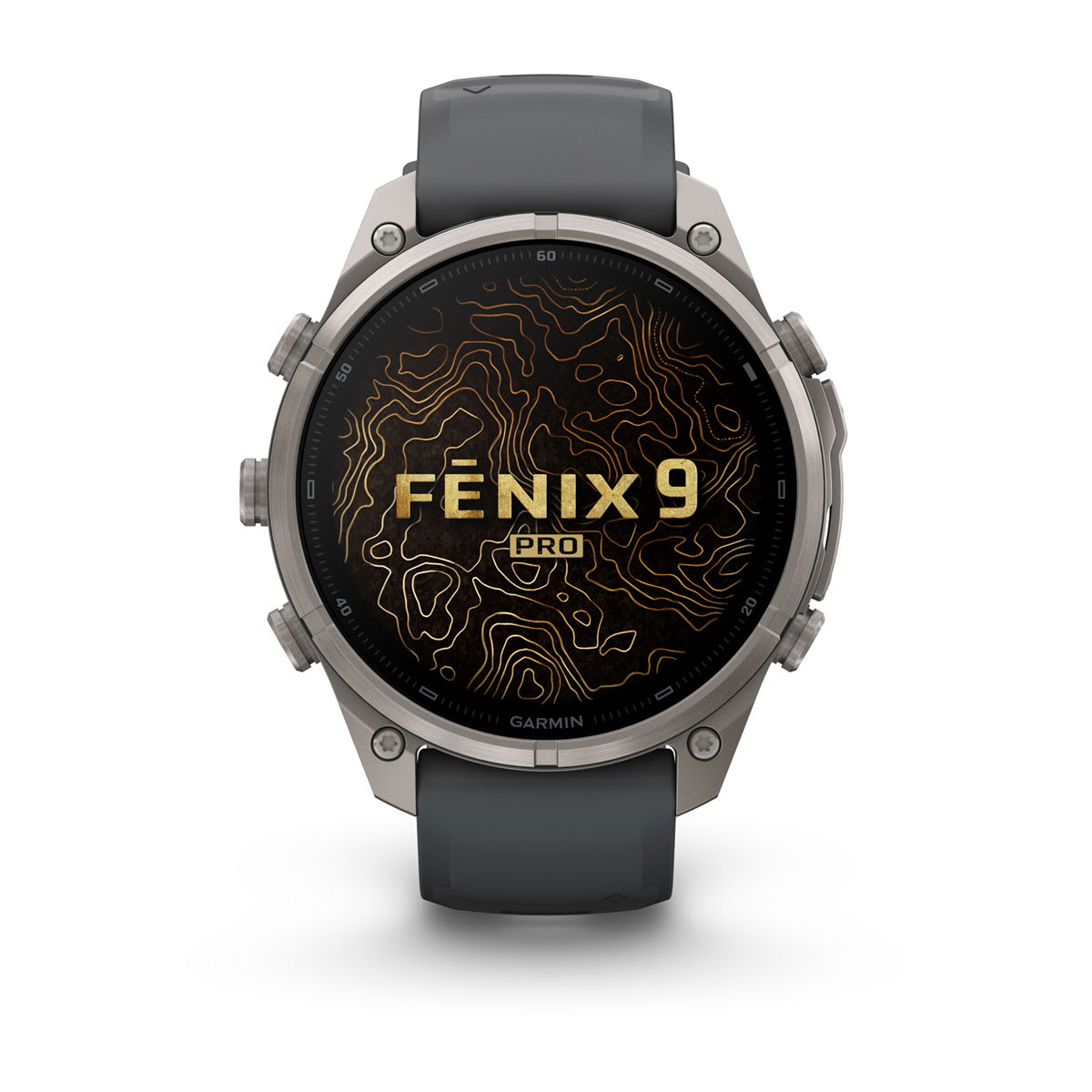 fenix 9 Pro - 47 мм, титановый, черный силиконовый ремешок №422