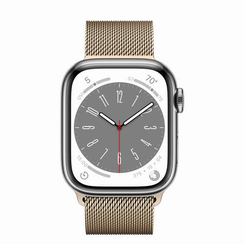 Apple Watch Series 8 - Silver Stainless Steel 41 мм, ремешок Milanese Loop, цвет Gold №422