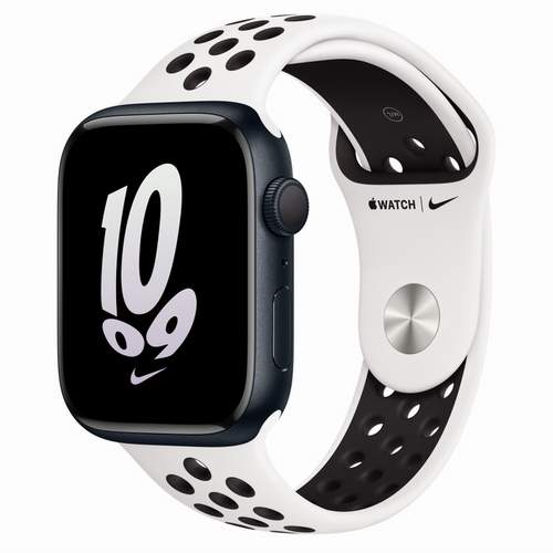 Apple Watch Series 8 - Midnight Aluminium 45 мм, ремешок Nike Sport Band Summit White