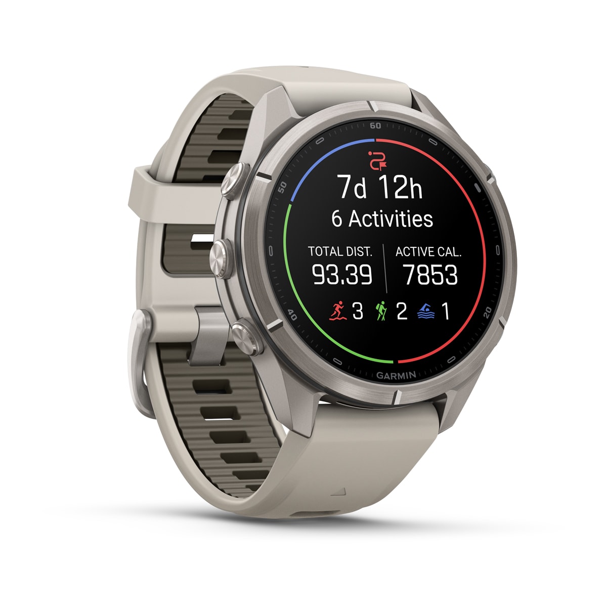 fenix 9 Pro - 43 мм, титановый, туманно-серый/темный песчаник силиконовый ремешок №422 fenix 9 Pro - 43 мм, титановый, туманно-серый/темный песчаник силиконовый ремешок №422