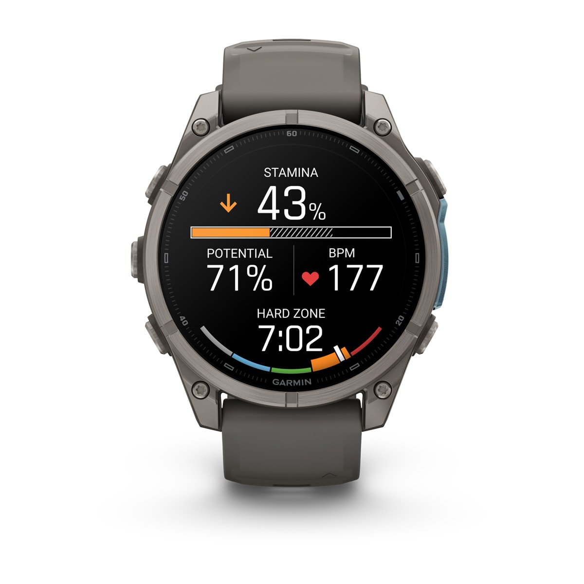 fenix 9 - 47 мм, титановый, пепельно-серый силиконовый ремешок №422 fenix 9 - 47 мм, титановый, пепельно-серый силиконовый ремешок №422