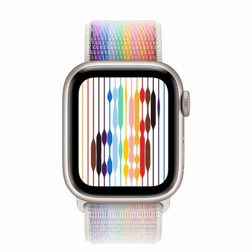 Apple Watch Series 8 - Starlight Aluminium 41 мм, ремешок Sport Loop Pride Edition