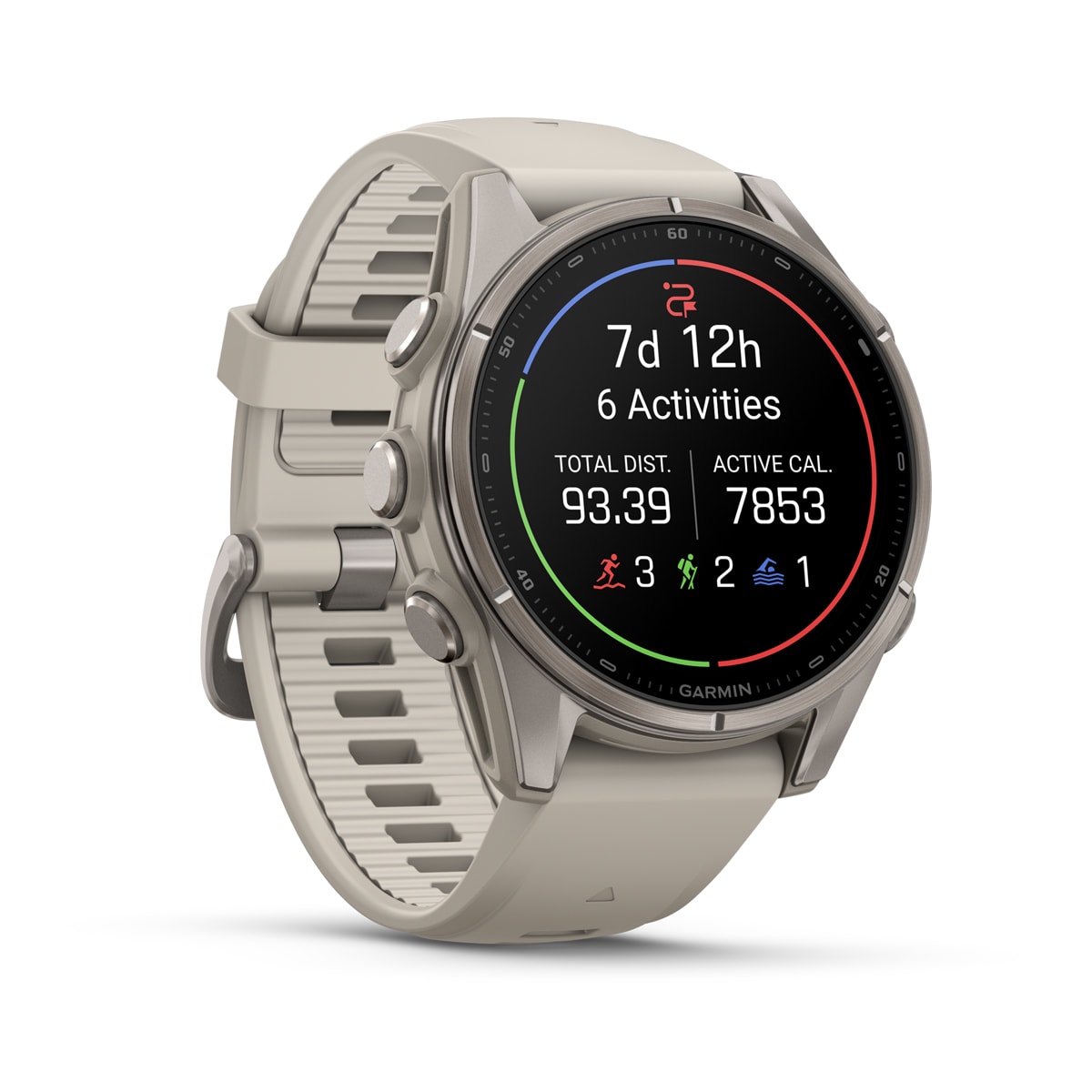 fenix 9 - 43 мм, титановый, туманно-серый силиконовый ремешок №422