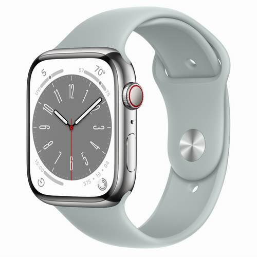 Apple Watch Series 8 - Silver Stainless Steel 45 мм, ремешок Sport Band, цвет Succulent