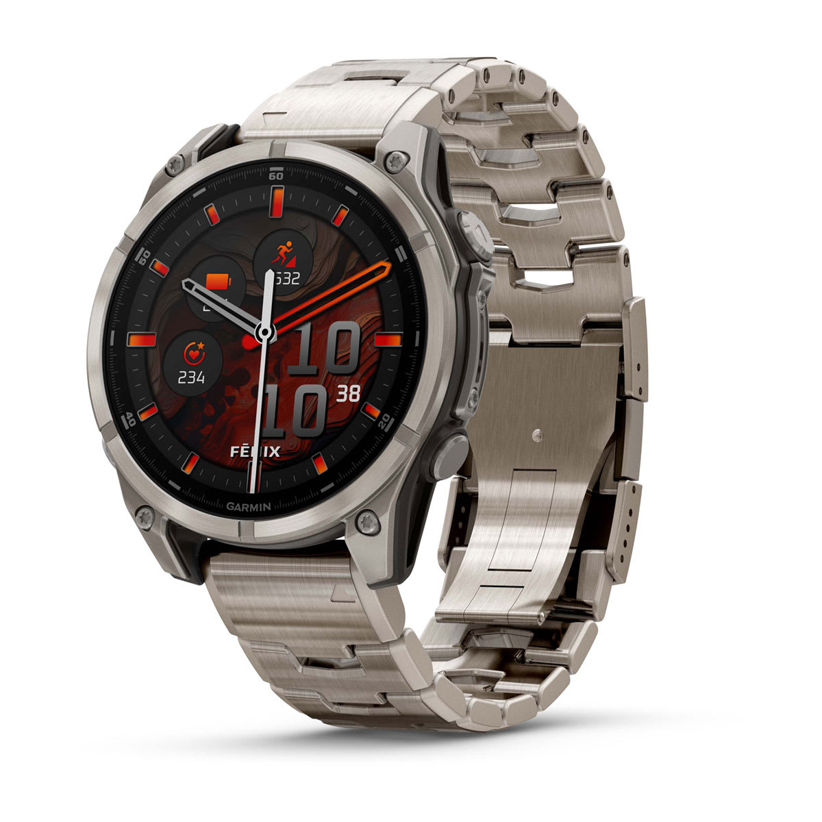 fenix 8 - 47 мм, AMOLED, Sapphire, Titanium, светло-серый, титановый ремешок №422