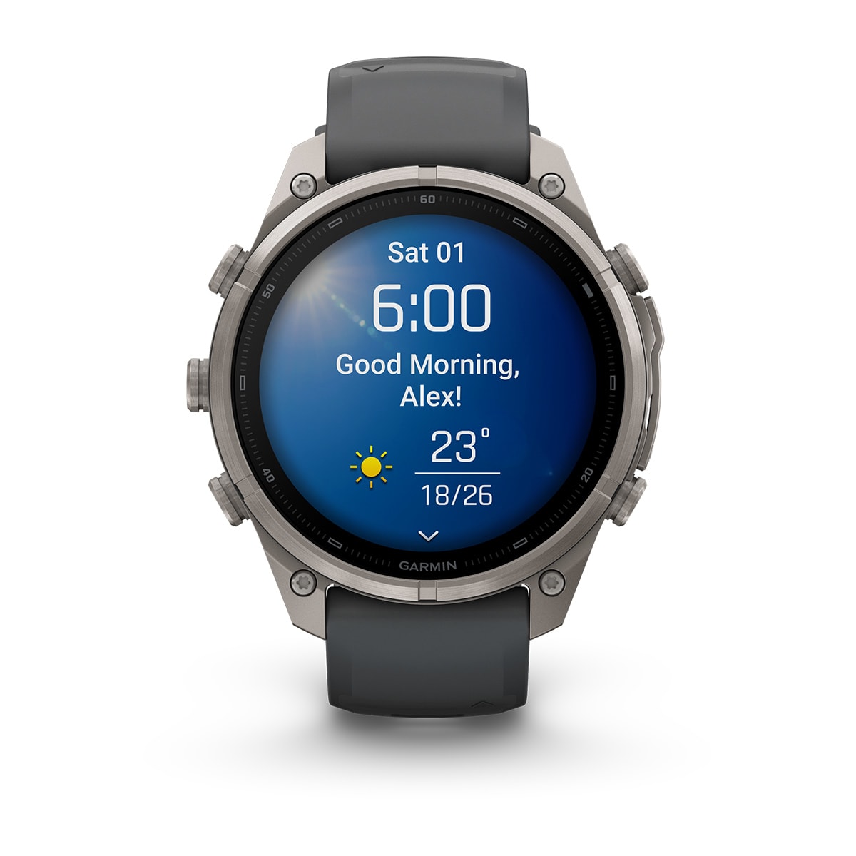 fenix 9 Pro - 47 мм, титановый, черный силиконовый ремешок №422
