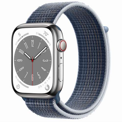 Apple Watch Series 8 - Silver Stainless Steel 45 мм, ремешок Sport Loop, цвет Sport Blue №422