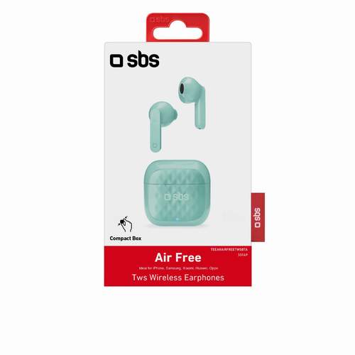 SBS Mobile наушники TWS Air Free, Bluetooth 5.0, цвет морской волны