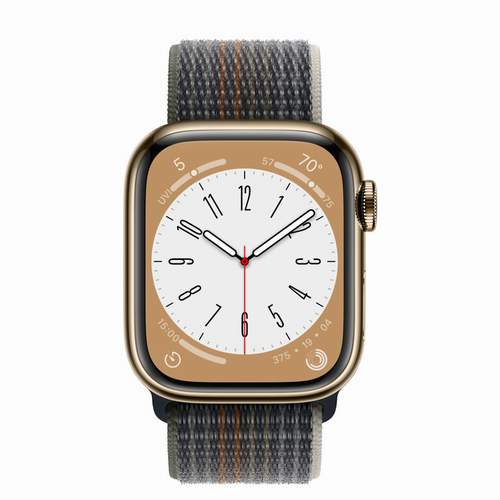 Apple Watch Series 8 - Gold Stainless Steel 41 мм, ремешок Sport Loop, цвет Midnight