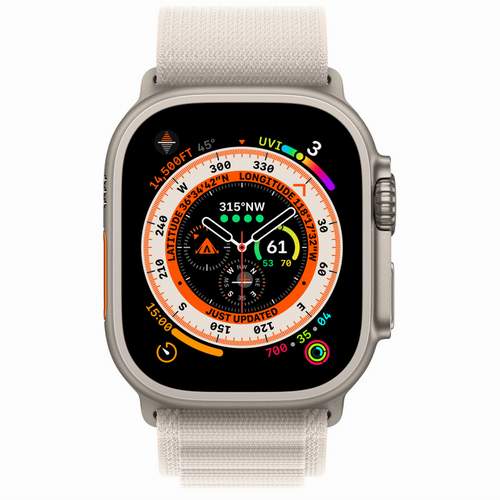 Apple Watch Ultra 49 мм - титановый, Alpine Loop, цвет Starlight