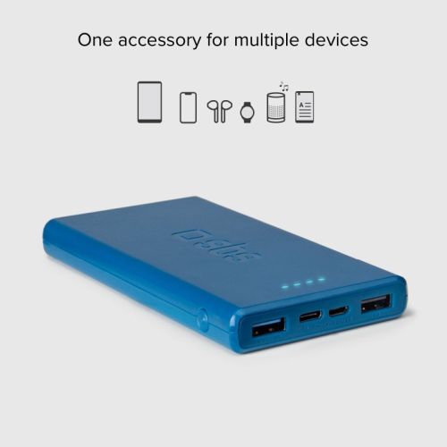 SBS Mobile Аккумулятор 10,000 мАч, 2 USB 2.1 A, голубой