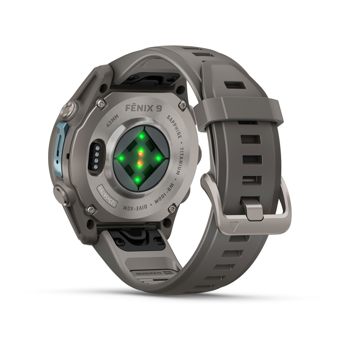 fenix 9 - 43 мм, титановый, пепельно-серый силиконовый ремешок №422 fenix 9 - 43 мм, титановый, пепельно-серый силиконовый ремешок №422